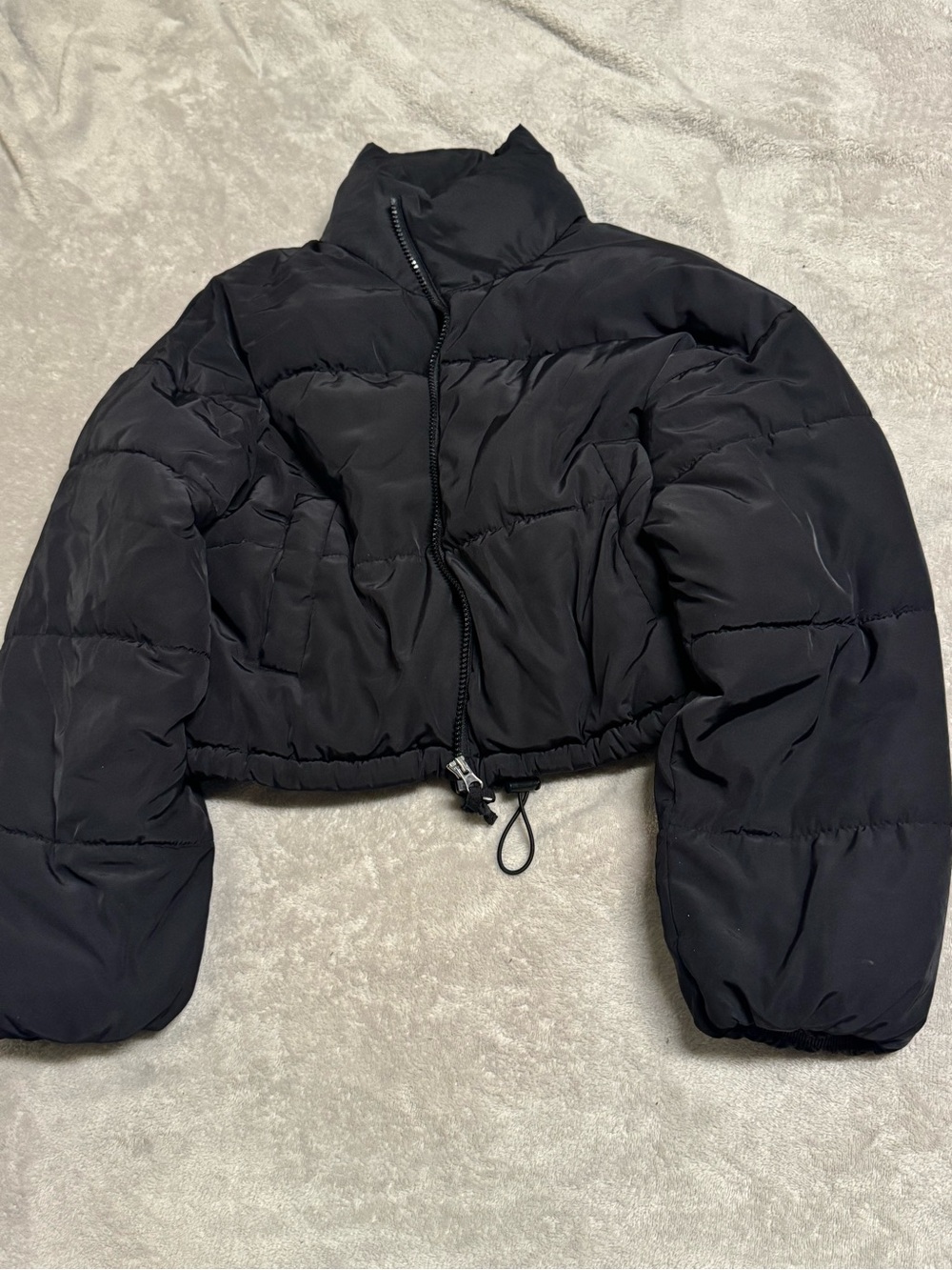 H&M Black Cropped Puffer Jacket